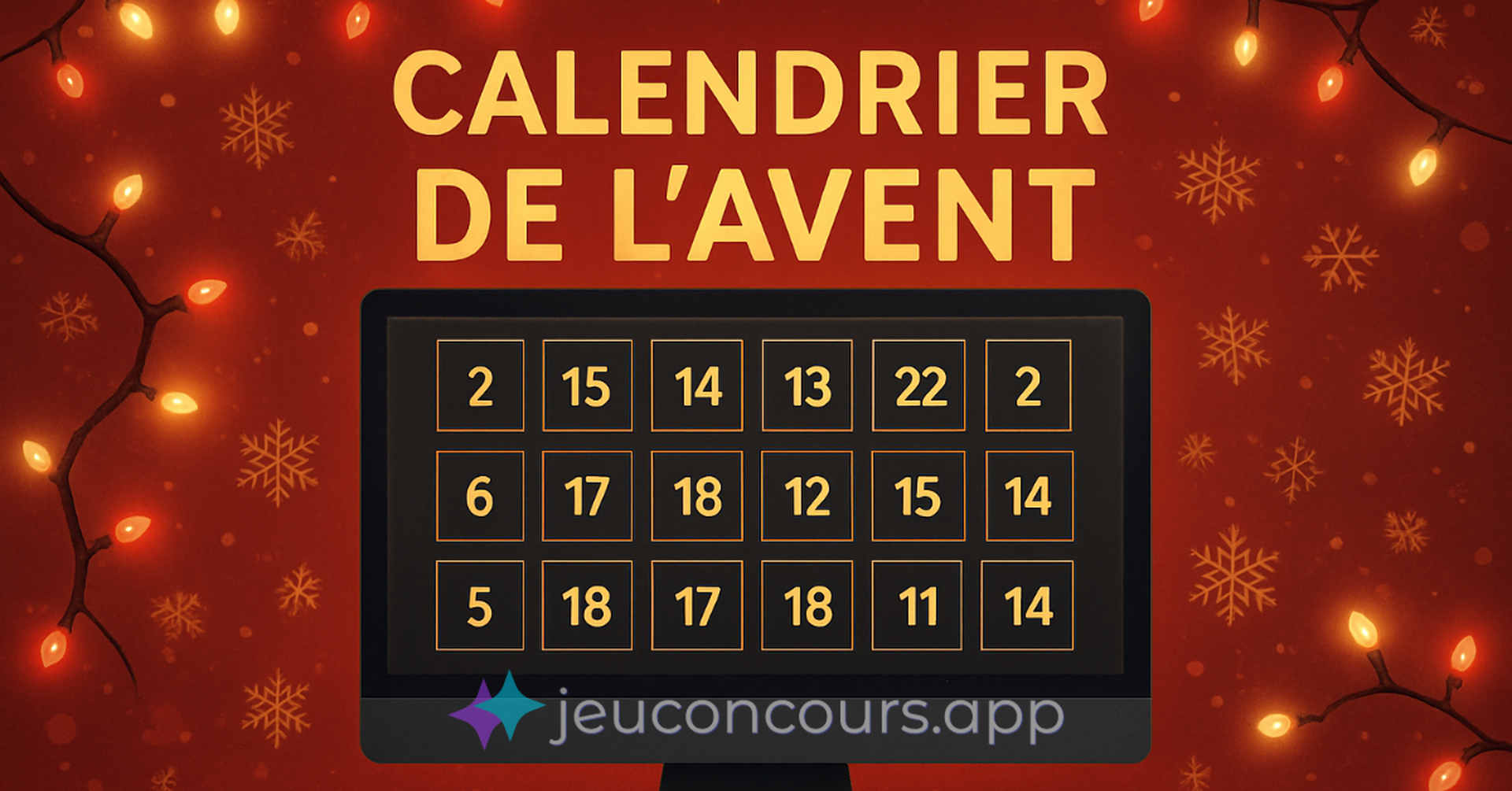 créer calendrier avent digital sur décembre