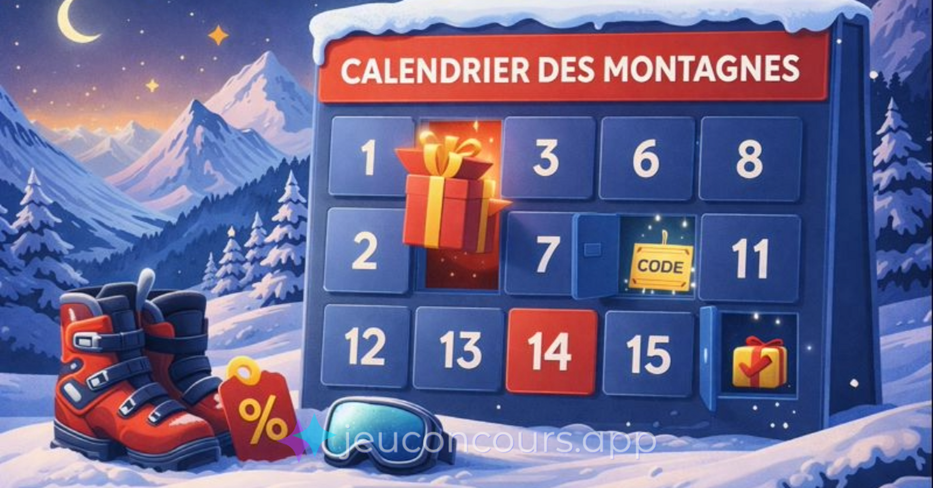 le calendrier digital des montagnes pour une opération marketing